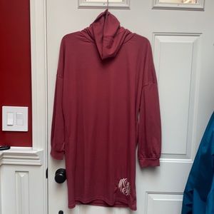 Jordann Burgundy Long Sleeve Dress w Monogram
